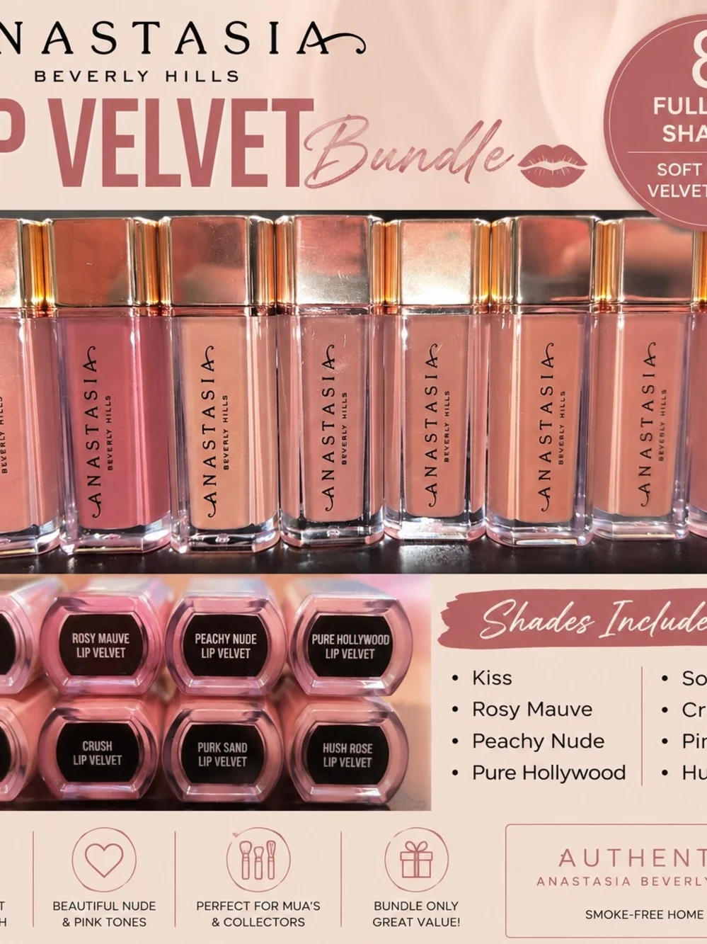 Anastasia Beverly Hills Nude & Pink Lip Velvet Set